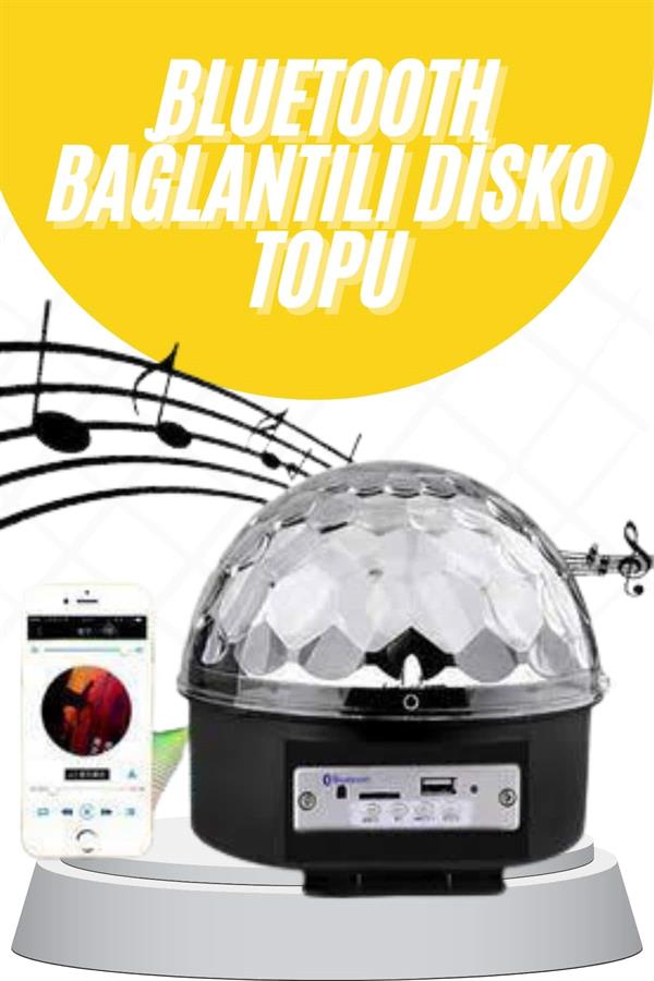 Disko Topu Renkli Işıklı Lazer Parti Bluetooth Bağlantılı Led Küre - Görsel 2