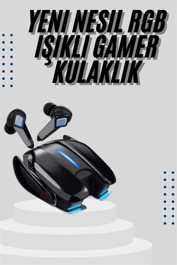 Gamer Kulaklık Gecikme Yapmaz Yüksek Ses Kaliteli Kablosuz Bluetooth Kulaklık - Görsel 2