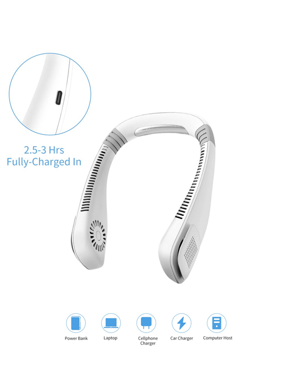Giyilebilir Bladeless Boyun Fanı | 360° Serinlik, 5 Kademe Rüzgar, USB Şarjlı Sessiz Mini Klima - Görsel 3
