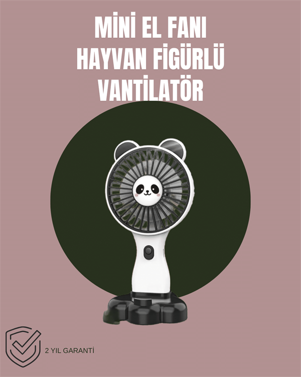 Hayvan Figürlü Mini El Fanı – USB Şarjlı Sessiz Vantilatör - Görsel 2