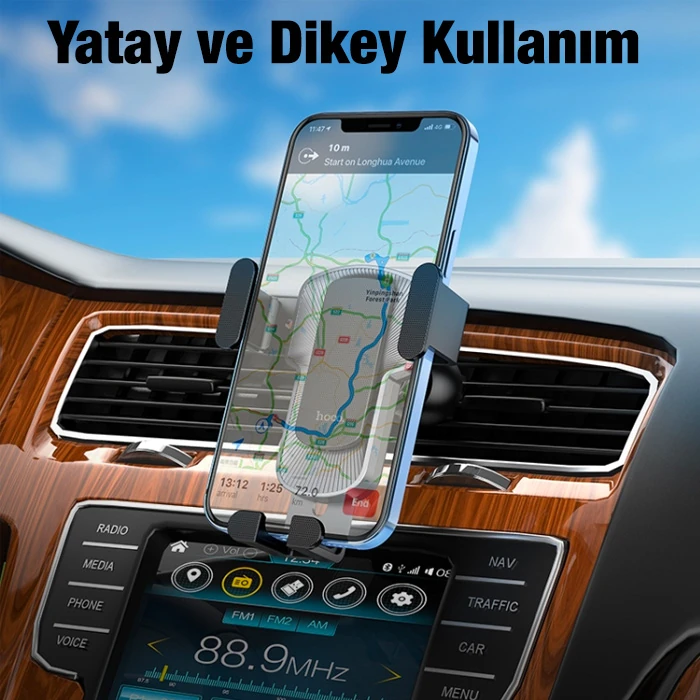 HOCO CA103 Gravity Araç Havalandırma Bölmesi Yerçekimi Araba Telefon Tutucu-(5775) - Görsel 5