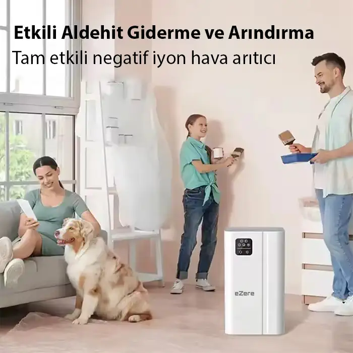 EZERE FullClean Pro Have Temizleme Cihazı 350 CADR LED ekran iyon ve sessiz çalışma ile toz duman poleni %99.9 filtreler. Temiz hava-(5775) - Görsel 2