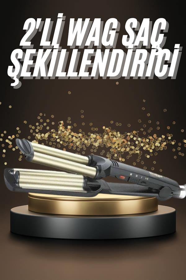 İkili Wag Maşa Saç Şekillendirici Seramik Kaplama Isı Ayarlı - Görsel 2