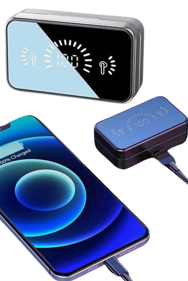 İos Android Uyumlu Bluetooth Kulaklık Kablosuz Kulaklık Yüksek Basslı - Görsel 3