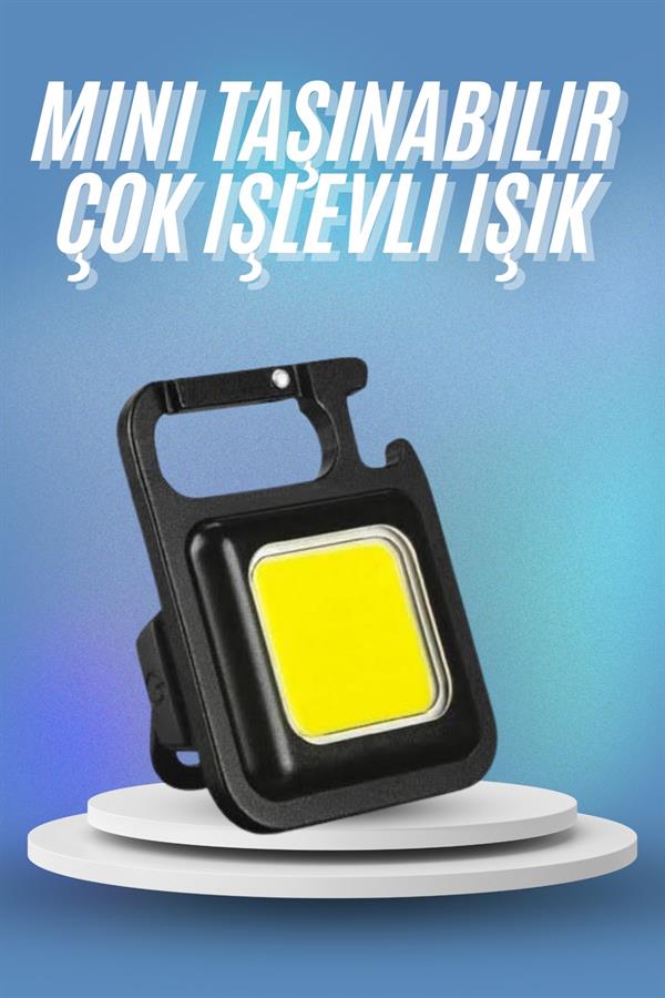 Işıldak USB Şarjlı Cep El Feneri Taşınabilir Mini Led Işık Çok Fonksiyonlu - Görsel 2