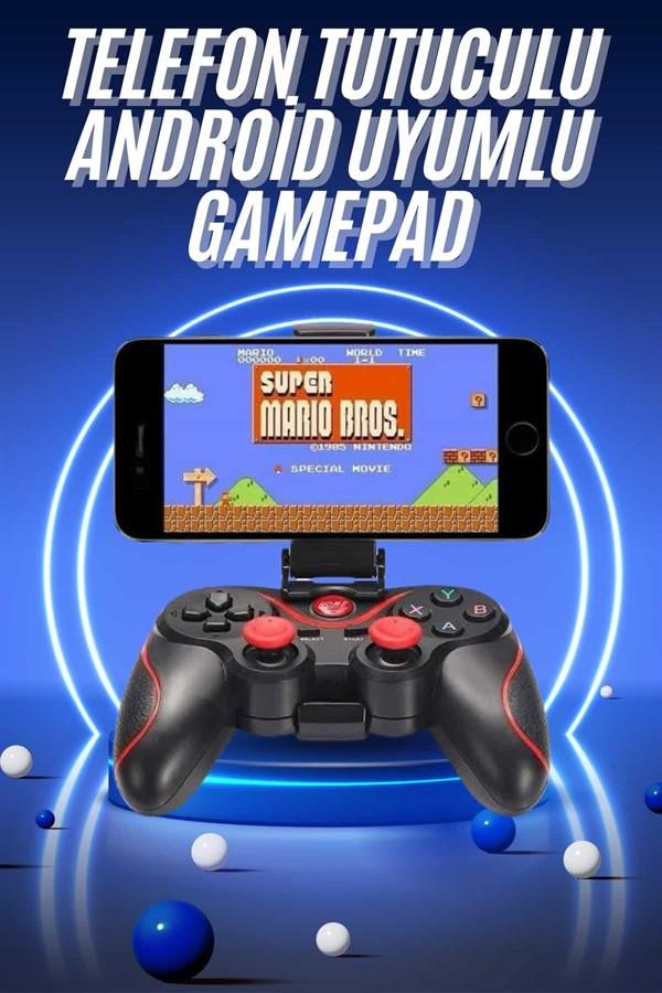 Joystik Gamepad Bluetooth Telefon Tutucu Oyun Kolu Telefon Android Uyumlu - Görsel 2