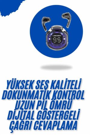 Kablosuz Dijital Göstergeli Powerbanklı IOS ve  Android Uyumlu Gaming Kulaklık