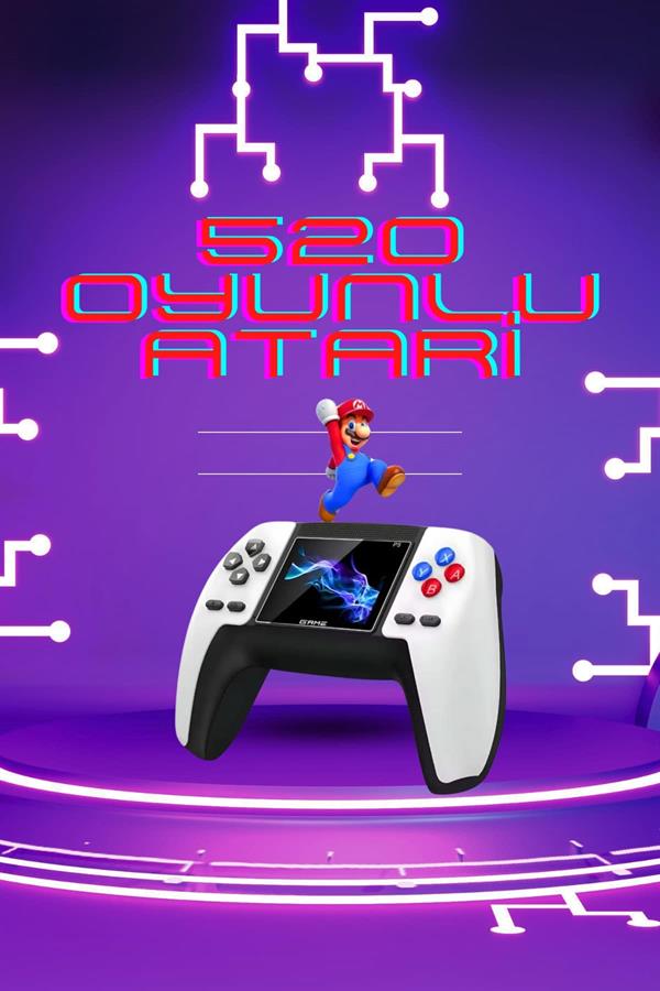 Kablosuz Oyun Konsolu Atari Game Stick Retro Konsol 520 Oyunlu - Görsel 2
