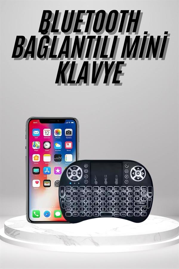 Kablosuz Türkçe Q Klavye RGB Işıklı Televizyon Ps3 Dokunmatik Mouse - Görsel 2