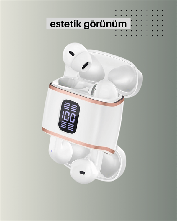 Kulakiçi Bluetooth Kulaklık V5.3 – 4’lü Set, Dijital Ekranlı, Gürültü Engelleme - Görsel 4