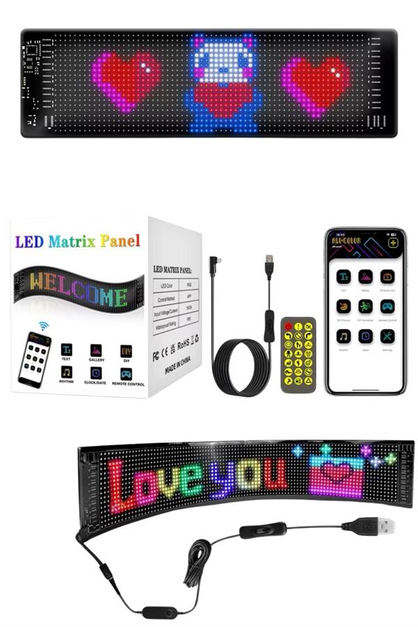 Kumandalı App Kontrollü LED Ekran 16X192 pixel Led Matrix Araç Camı Yazısı - Görsel 5
