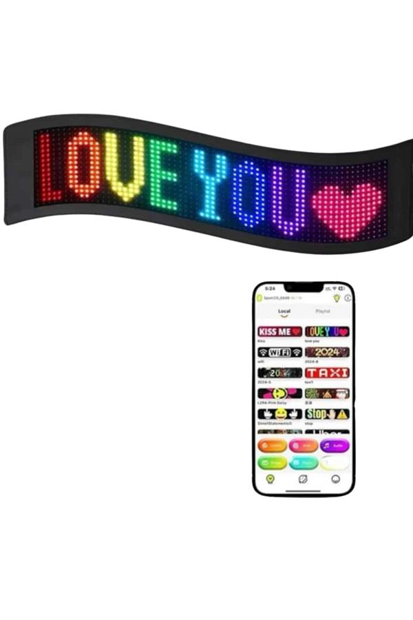 Kumandalı App Kontrollü LED Ekran 16X192 pixel Led Matrix Araç Camı Yazısı - Görsel 4