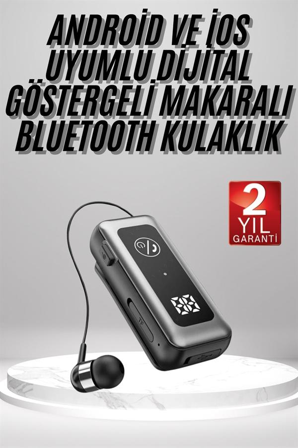 Makaralı Kulaklık SD Kart Girişli Dijital Göstergeli Kablolu Bluetooth Kulaklık - Görsel 2