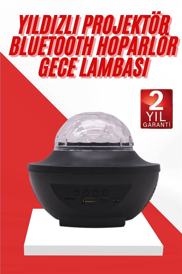 Masa ve Gece Lambası Renkli Projektör Işıklı Disko Topu Bluetooth Hoparlör - Görsel 2