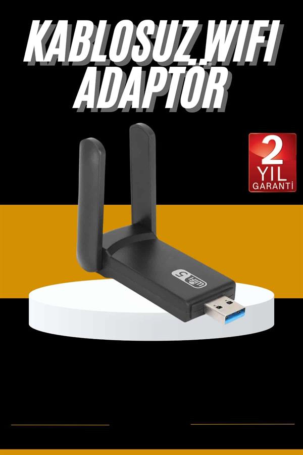 Mbps Wifi Alıcı Kablosuz Wifi Adaptörü Çift Band Çift Antenli - Görsel 2