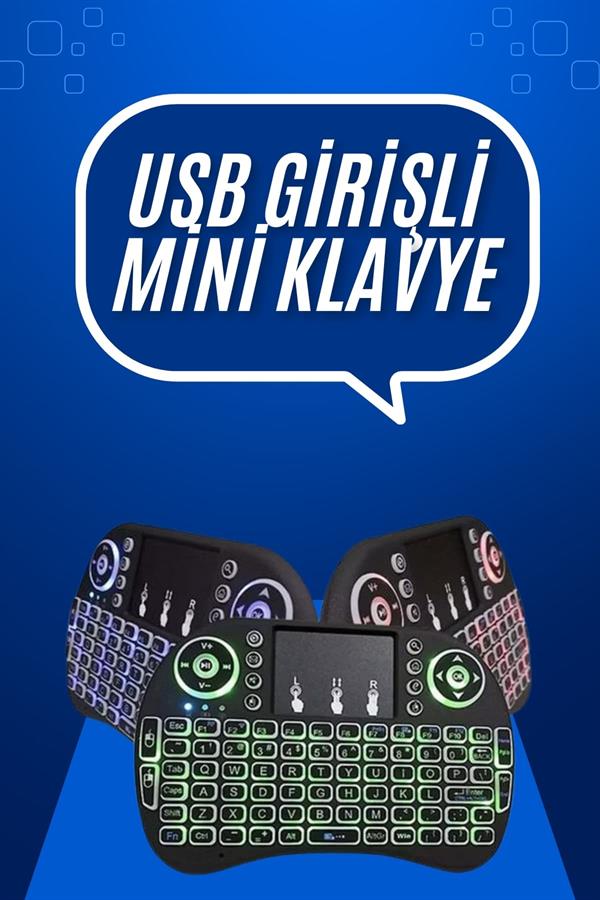 Mini Klavye Gaming Pc Playstation Ledli Mouse Rgb Mouse Bluetooth Usb - Görsel 2