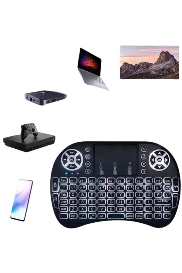 Mini Klavye Gaming Pc Playstation Ledli Mouse Rgb Mouse Bluetooth Usb - Görsel 3