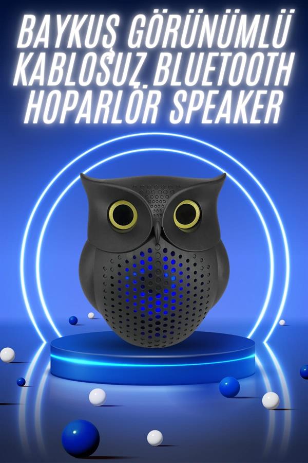 Müzik Çalar Bluetooth Hoparlör Speaker 5.0 Kablosuz Baykuş Görünümlü - Görsel 2