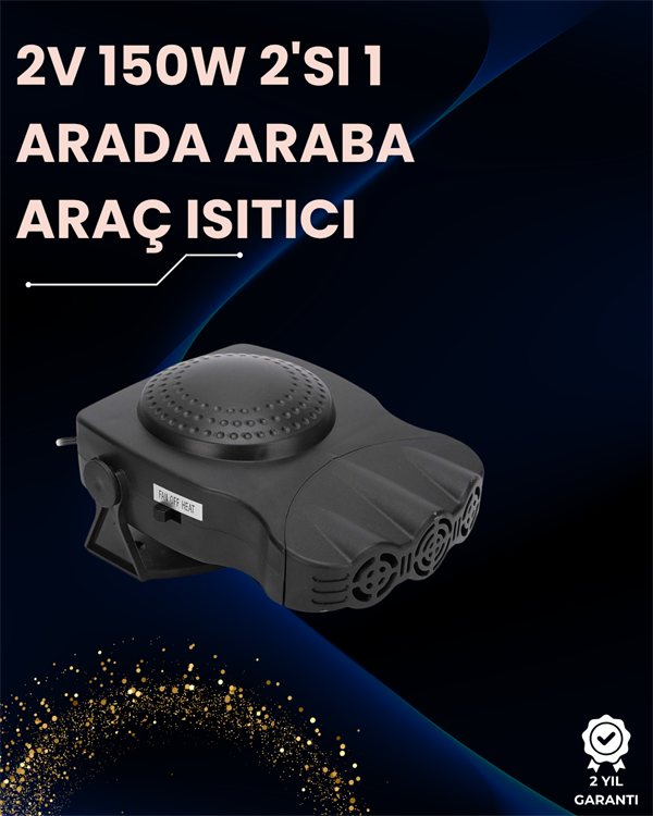 Ön Cam Buz Çözücü ve Fan | 12V Araç İçi Isıtıcı, Full Havalandırmalı, ABS Gövdeli