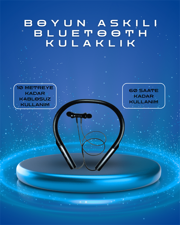 Polygold PG-100 Type-C Şarjlı Bluetooth Kulaklık – Boyun Askılı, Uzun Pil Ömürlü, Mikrofonlu - Görsel 2