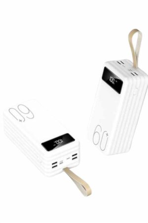 Powerbank 60.000 Mah Taşınabilir Şarj Hızlı El Fenerli Dijital Göstergeli