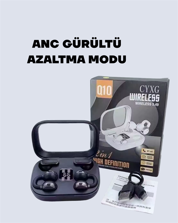 Q10 Bluetooth 5.4 Kablosuz Kulaklık – Dokunmatik, Uzun Pil Ömrü, Type-C Şarj - Görsel 3