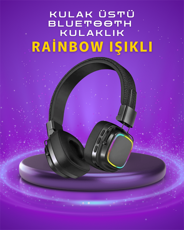 Renkli Işık Efektli Bluetooth 5.3 Müzik Kulaklığı - Görsel 2