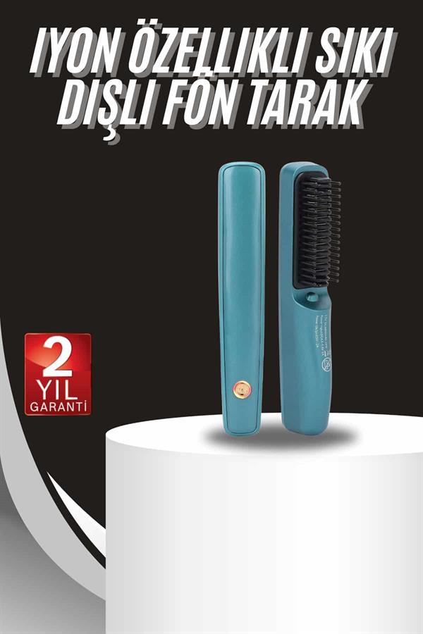 Sıkı Dişli Fön Tarak İyon Özelliği Saç Düzleştirici Tarak - Görsel 2