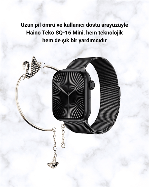SQ-16 Mini Series 10 Akıllı Saat – 3 Kordon + Hediye Bileklik - Görsel 4