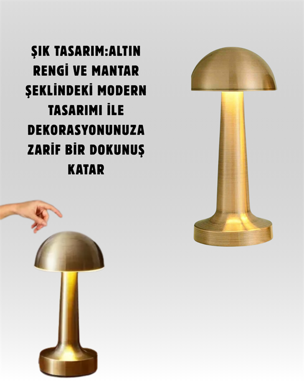 Şarjlı Dimmerli LED Masa Lambası – 4-8 Saat Aydınlatma - Görsel 3