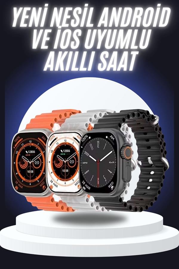 Yeni Nesil Akıllı Saat Çok Yönlü Titreşimli 49 MM Android ve İOS Uyumlu - Görsel 2