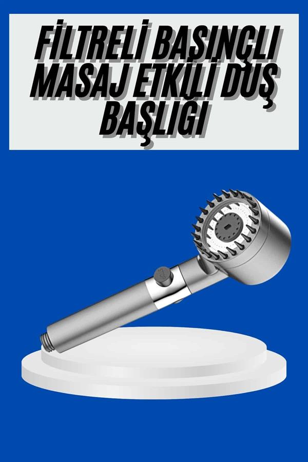 Yeni Nesil Duş Başlığı Paslanmaz Çelik Masaj Etkili Ergonomik Tasarım Su Basınçlı - Görsel 2