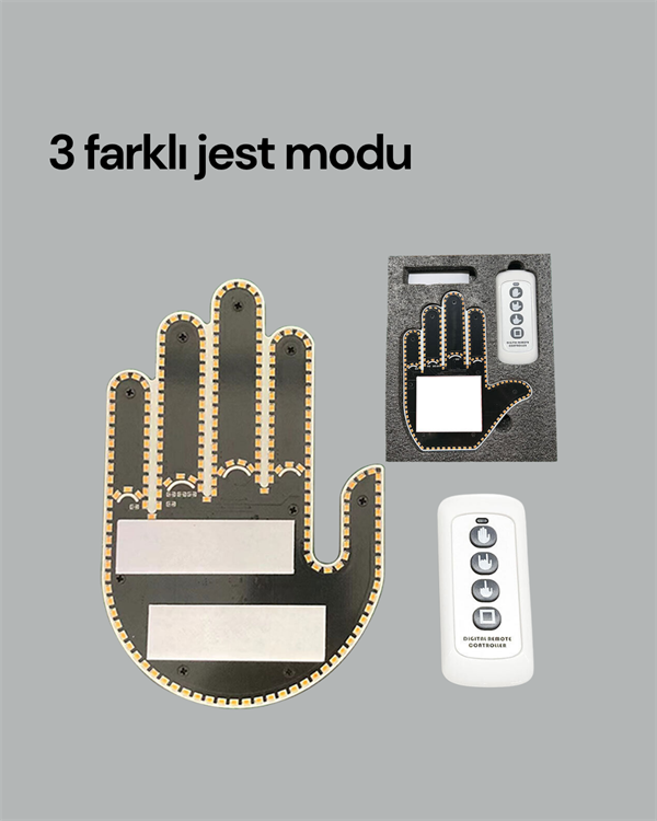 Yüksek Görünürlüklü Otomobil Jest Işığı – 3 Modlu LED Arka Cam Aksesuarı, Pratik ve Eğlenceli - Görsel 5