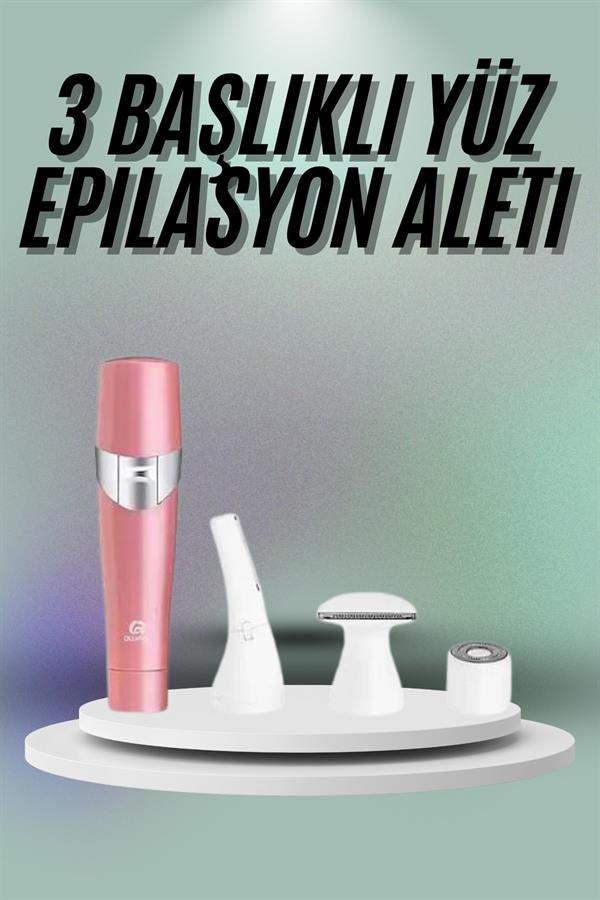 Yüz, Kaş ve Tüm Vücut Epilasyon Aleti3 Başlıklı Epilatör Tüm Cilt Tiplerine Uygun - Görsel 2