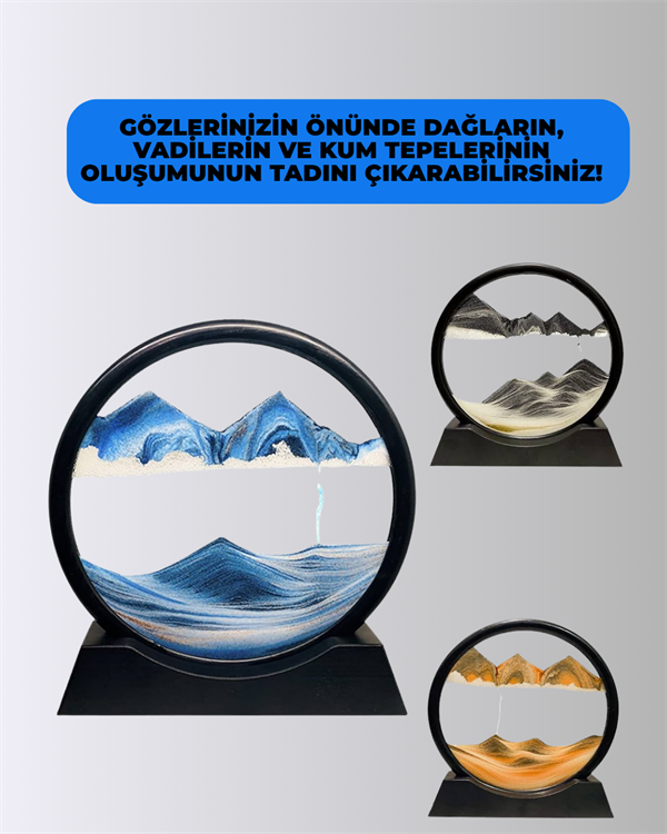 Zihin Açıcı Kum Manzarası – 3D Dinamik Kum Tablosu, Dekoratif, Dönüştükçe Yenilenen Sakinleştirici Sanat Eseri - Görsel 5