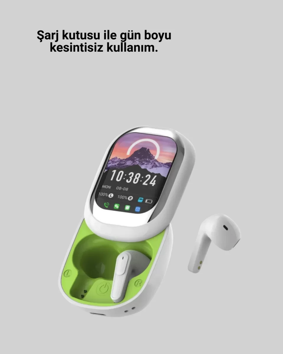Şık Tasarımlı Siyah Beyaz Kablosuz Kulaklık Çoklu Dil Destekli - Görsel 3