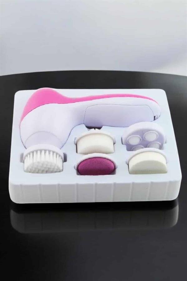 Taşınabilir Yüz Temizleme Cihazı Masaj Peeling Temizlik 5 Başlıklı - Görsel 5