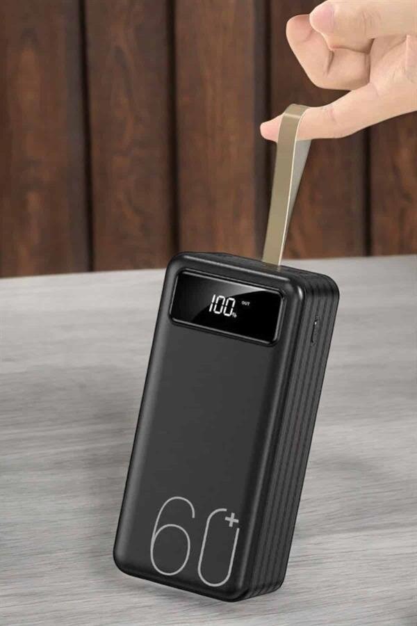 Powerbank 60.000 MAH Dijital Göstergeli 4 Portlu Taşınabilir - Görsel 4