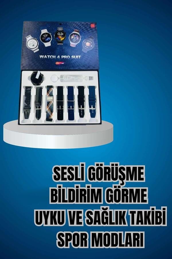 Ucuz Kaliteli Yeni Nesil 7 Kordonlu Akıllı Saat ve Kablosuz Bluetooth Kulaklık ANC Özelliği - Görsel 4
