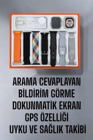 Akıllı Saat 7 Kordonlu MetalPlastik Ve Hasır Kordon Seçeneği