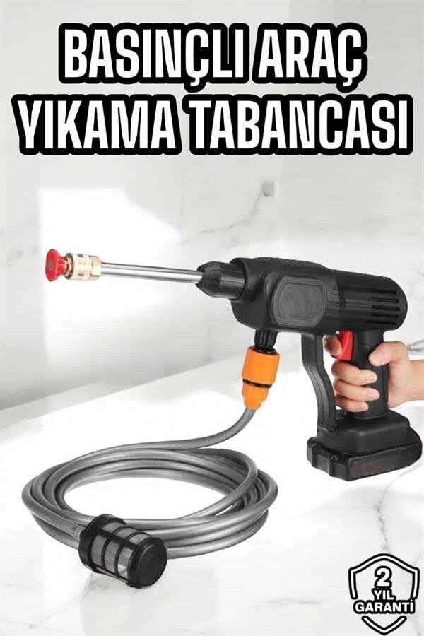 Yeni Nesil Araç Yıkama Şarjlı Tabancası Basınçlı Su Hazneli - Görsel 2