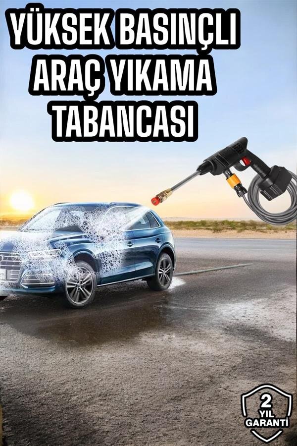 Bahçe ve Araba Yıkama Tabancası Su Basınçlı Hazneli Bataryalı Oto Yıkama - Görsel 2