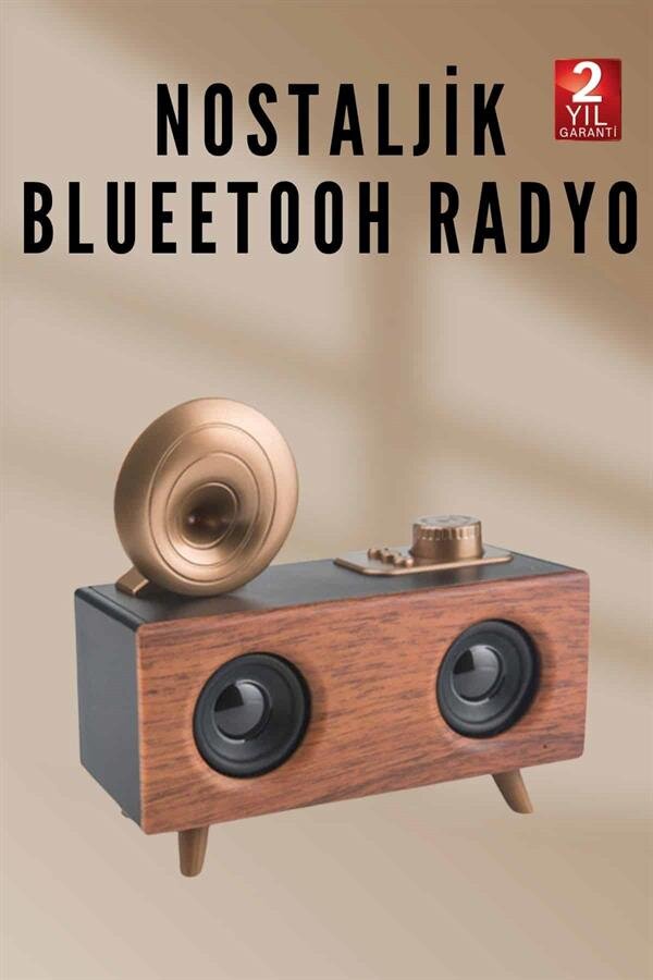 Nostaljik Radyo Bluetooth Bağlantılı Şarjlı Yüksek Ses Kaliteli - Görsel 2