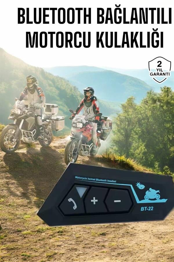 İnterkom Intercom Kask Kulaklık Bt22 Bluetooth Motosiklet Kulaklık 5.0 Bluetooth - Görsel 2