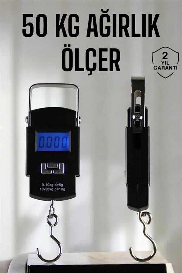Ağırlık Ölçer 50 Kg El Terazisi El Kantarı Pilli Led Ekran - Görsel 2