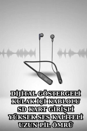 Alarm ve Titreşim Özellikli Akıllı Saat ve Mikrofonlu Kablolu Bluetooth Kulaklık 60 Saat