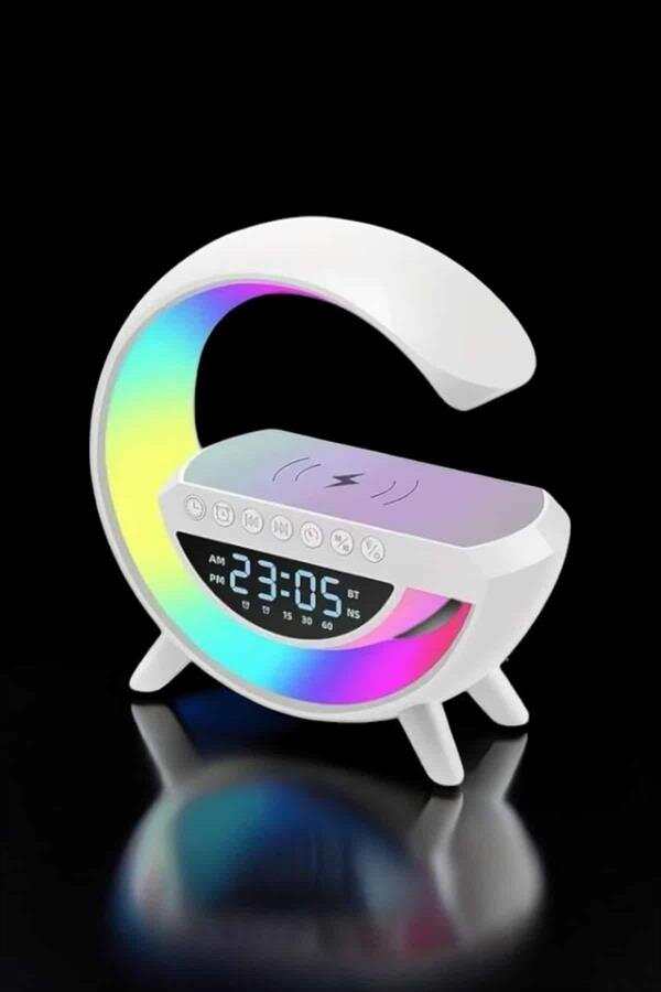 Bluetooth Hoparlör Dijital Göstergeli Wireless Şarj RGB Işıklı - Görsel 5