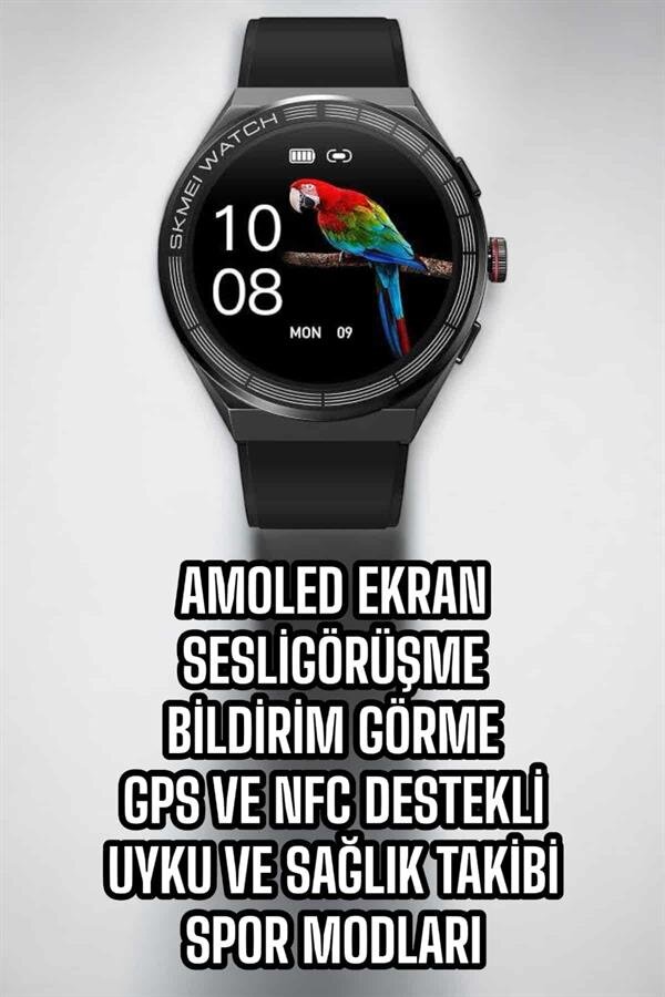 Akıllı Saat Dokunmatik Ekran Sesli Görüşme ve Bildirim Görme Sağlık Takibi - Görsel 5