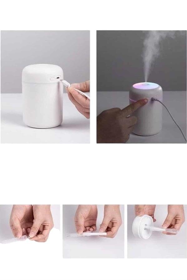 Hava Nemlendirici Ultrasonik Mini Hava Temizleyici Aromaterapi - Görsel 5