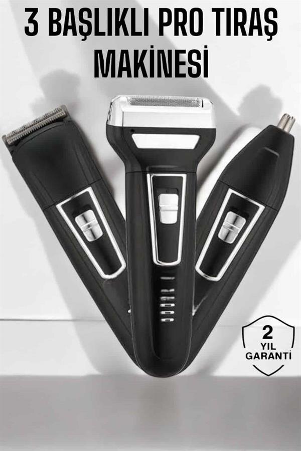 3 Başlıklı Profesyonel Tıraş Makinesi - Görsel 2